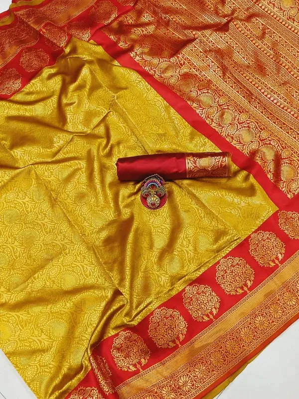Yellow_ridhi_creation_Embellished_Banarasi_Jacquard_Saree_(Yellow)